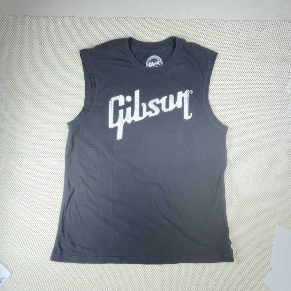 Gibson Men's Sleeveless Black Crew Neck T-shirt Size L